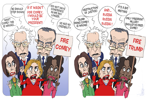 Cartoon: Fire Comey Fire Trump (medium) by NEM0 tagged donald,trump,james,comey,fbi,impeach,impeachment,hillary,clinton,bernie,sanders,chuck,schumer,maxine,waters,fire,firing,liberal,democrat,election,president,presidency,donald,trump,james,comey,fbi,impeach,impeachment,hillary,clinton,bernie,sanders,chuck,schumer,maxine,waters,fire,firing,liberal,democrat,election,president,presidency