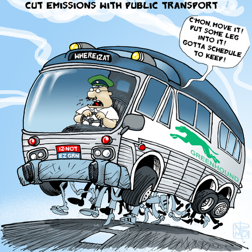 Green Public Transportation By NEM0 | Politics Cartoon | TOONPOOL