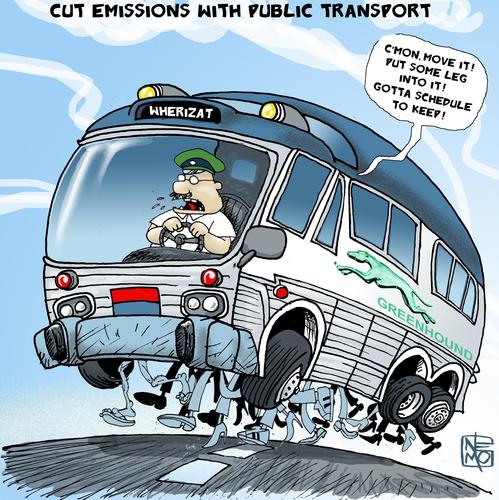 Greenhound the Eco Bus By NEM0 | Politics Cartoon | TOONPOOL