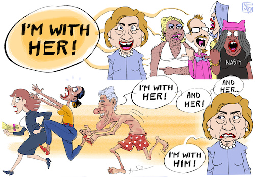 Cartoon: Hillary Feminism (medium) by NEM0 tagged bill,hillary,clinton,hrc,scandals,harassment,sexual,misconduct,rape,rapist,feminism,feminists,progressive,enabled,power,abuse,liberal,bias,metoo,dems,democrats,pedo,hypocrisy,bill,hillary,clinton,hrc,sex,scandals,harassment,sexual,misconduct,rape,rapist,feminism,feminists,progressive,enabled,power,abuse,liberal,bias,metoo,dems,democrats,pedo,hypocrisy