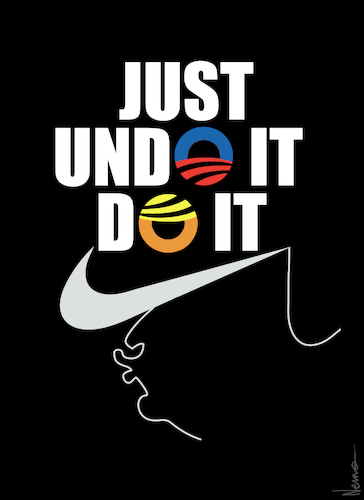 Cartoon: Just Undo It (medium) by NEM0 tagged donald,trump,obamacare,obama,legacy,climate,accords,epa,aca,tpp,gop,repeal,and,replace,undo,tax,reform,immigration,vetting,isis,obstruction,congress,stalling,filibuster,nemo,nem0,donald,trump,obamacare,obama,legacy,climate,accords,epa,aca,tpp,gop,repeal,and,replace,undo,tax,reform,immigration,vetting,isis,obstruction,congress,stalling,filibuster,nemo,nem0