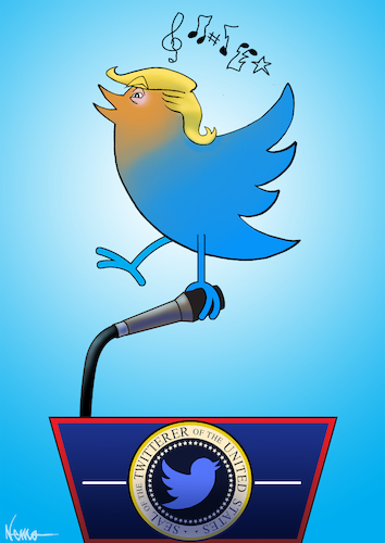 Cartoon: Twitter of the United States (medium) by NEM0 tagged donald,trump,tweet,twitter,internet,social,media,network,realdonaldtrump,communications,technology,smartphone,press,conference,journalism,journalist,nemo,nem0,donald,trump,tweet,twitter,internet,social,media,network,realdonaldtrump,communications,technology,smartphone,press,conference,journalism,journalist