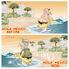 Cartoon: Spring Break in Mexico (small) by NEM0 tagged beach,hotel,cartel,playa,carteles,droga,drogas,cartels,mexican,riviera,spring,break,vacation,vacations,violence,violencia,narcotrafico,narc,narco,war,on,drugs,nemo,nem0