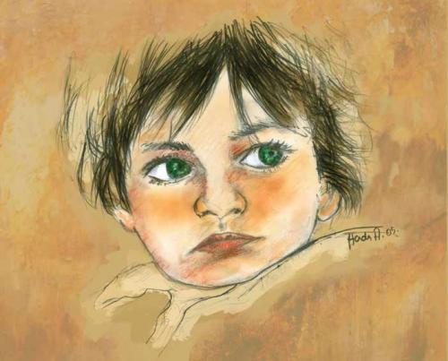 Cartoon: unhappy child (medium) by handelizm tagged portrait