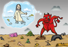 Cartoon: Dirty Water (small) by elihu tagged seas waters pollution jesus evil environment