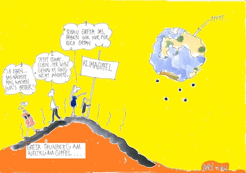 Cartoon: ups..die Welt brennt (medium) by KRIFI tagged klima