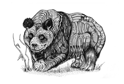 Cartoon: panda (medium) by Battlestar tagged panda,animals,tiere