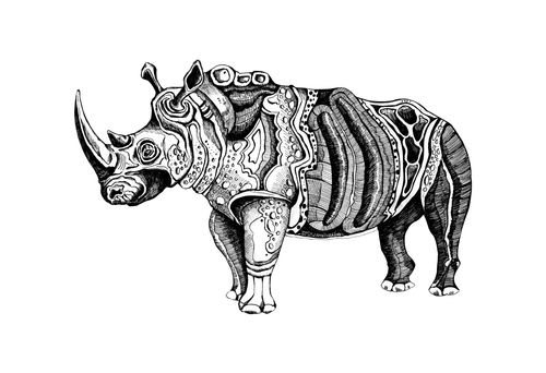 Cartoon: rhino (medium) by Battlestar tagged nashorn,rhino,animals,animal,tiere