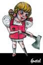 Cartoon: gretel kills (small) by Battlestar tagged gretel,hänsel,märchen,fairytale,murderous,ax,axt,holzbein