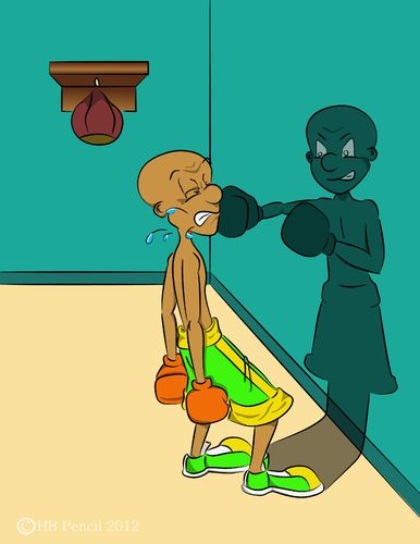 Cartoon: Shadow boxing? (medium) by Shantrey17 tagged boxing