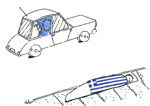 Cartoon: EU vs. Greece (medium) by julianloa tagged help,economy,broken,union,european,greece