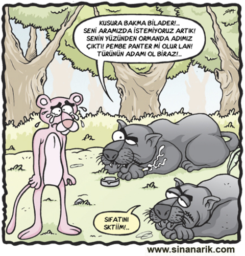 Cartoon: Pembe Panter (medium) by Sinan ARIK tagged karikatür,sinan,mizah,girgir