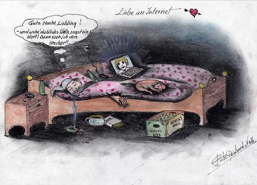Cartoon: Liebe im Internet (medium) by bvhabenicht tagged liebe,pc,einsam