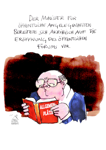 Cartoon: Allgemeinplatz (medium) by Koppelredder tagged allgemeinplatz,klischees,rede,eröffnung,lektüre,minister,öffentlichkeit,symbole,symbolpolitik,allgemeinplatz,klischees,rede,eröffnung,lektüre,minister,öffentlichkeit,symbole,symbolpolitik