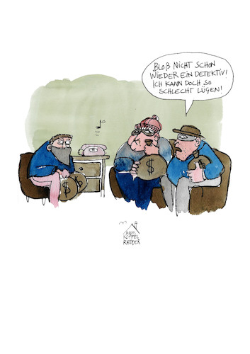 Cartoon: Anruf (medium) by Koppelredder tagged anruf,telefon,verbrechen,diebe,räuber,bankraub,detektiv,anruf,telefon,verbrechen,diebe,räuber,bankraub,detektiv