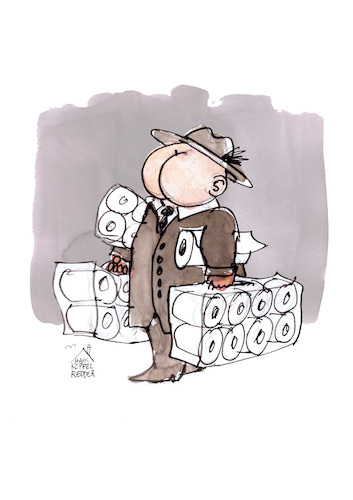 Cartoon: Arsch mit Klopapier (medium) by Koppelredder tagged arsch,klopapier,corona,covid19,hamsterkäufe,arsch,klopapier,corona,covid19,hamsterkäufe
