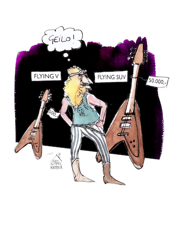 Cartoon: Flying SUV (medium) by Koppelredder tagged gitarre,egitarre,musik,rock,rocker,lautstärke,angeber,angeberei,protzer,verkehr,suv,limousine,straßenverkehr,gitarre,egitarre,musik,rock,rocker,lautstärke,angeber,angeberei,protzer,verkehr,suv,limousine,straßenverkehr