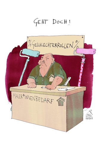 Cartoon: Geschlechterrollen (medium) by Koppelredder tagged geschlechter,geschlechterrollen,gendern,gendersternchen,baumarkt,geschlechter,geschlechterrollen,gendern,gendersternchen,baumarkt