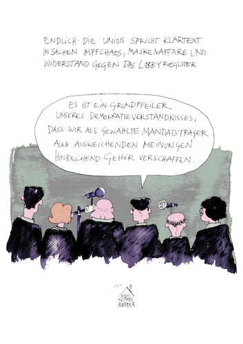 Cartoon: Maskenaffäre (medium) by Koppelredder tagged lobbyismus,lobbyregister,korruption,maskenaffäre,union,cdu,csu,corona,impfungen,impfstrategie,impfstoff,masken,lobbyismus,lobbyregister,korruption,maskenaffäre,union,cdu,csu,corona,impfungen,impfstrategie,impfstoff,masken