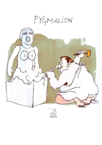 Cartoon: Pygmalion (medium) by Koppelredder tagged pygmalion,skulptur,bildhauer,kunst,antike,mythologie,aphrodite,venus,griechenland,ovid,belebung,liebe,erotik,sexspielzeug,sexpuppe,pygmalion,skulptur,bildhauer,kunst,antike,mythologie,aphrodite,venus,griechenland,ovid,belebung,liebe,erotik,sex,sexspielzeug,sexpuppe