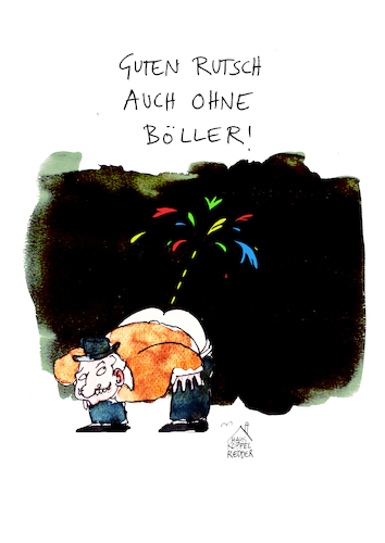 Cartoon: Sylvester (medium) by Koppelredder tagged sylvester,brot,böller,sylvester,brot,böller