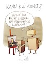 Cartoon: KI Kunst (small) by Koppelredder tagged kunst,ki,ai,digitalisierung,künstlicheintelligenz,computer,computerkunst,ausbildung,studium,leonardo,leonardodavinci,eltern,kinder,erziehung