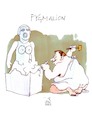 Cartoon: Pygmalion (small) by Koppelredder tagged pygmalion,skulptur,bildhauer,kunst,antike,mythologie,aphrodite,venus,griechenland,ovid,belebung,liebe,erotik,sex,sexspielzeug,sexpuppe