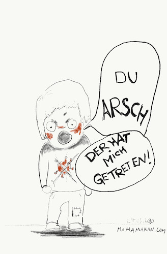 Cartoon: Corona- Diaries 2 (medium) by maman tagged homeschooling,quarantäne,bruder,geschwister,corona,kinder,gewalt,homeoffice