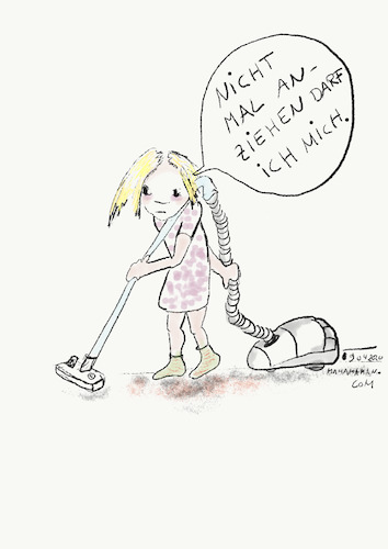 Cartoon: corona - diaries- housework (medium) by maman tagged familie,corona,hausarbeit,homeschooling,homeoffice,hausarrest,kids