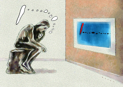 Cartoon: Thinker (medium) by Wesam Khalil tagged math2022