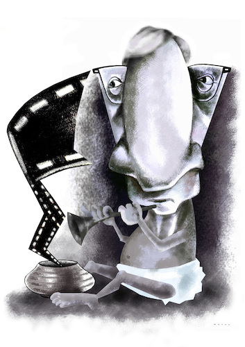 Cartoon: Woody Allen (medium) by Wesam Khalil tagged woody,allen