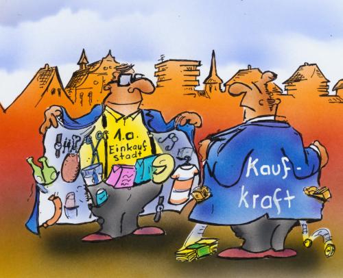 Cartoon: Angebot und Nachfrage (medium) by HSB-Cartoon tagged kaufkraft,wirtschaft,geschäft,geld,markt