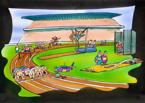 Cartoon: athletics (medium) by HSB-Cartoon tagged athletics,sport