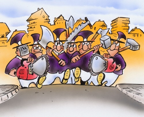 Cartoon: Auf dem Holzweg (medium) by HSB-Cartoon tagged politik,politiker,politik,politiker,aufmarsch,wahlkampf,wahlen,wahl