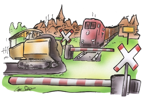 Bahnübergang -der Übergang der B Bahnübergang -der Übergang der B
