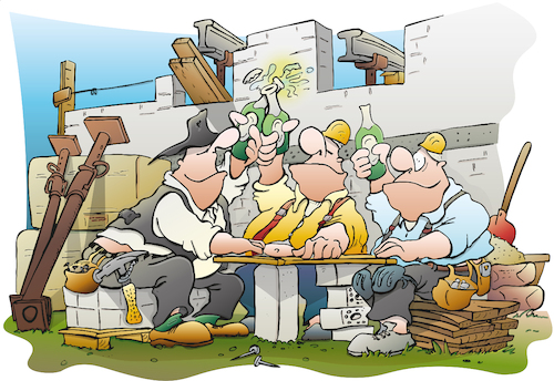 Cartoon: Bauarbeiter (medium) by HSB-Cartoon tagged bauarbeiter,baustelle,handwerk,handwerker,cartoon,feierabend,bier,zimmermann,maurer,klempner,bauarbeiten,bauarbeiter,baustelle,handwerk,handwerker,cartoon,feierabend,bier,zimmermann,maurer,klempner,bauarbeiten