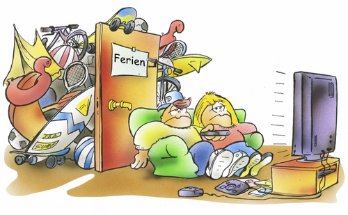 Cartoon: boring holiday (medium) by HSB-Cartoon tagged ferien,holiday,boring,vacation,kids,children,pupil,tv,sport,sports,langeweile,urlaub,kinder,schüler,schulferien,tür,door,fernseher,cartoon,karikatur,hsb,airbrush,ferien,tv,sport,langeweile,urlaub,kinder,schüler,schulferien