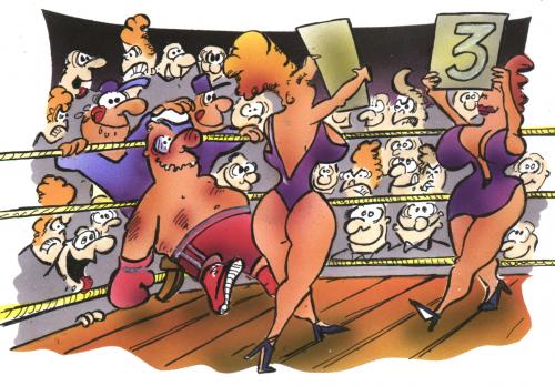 Cartoon: boxing match (medium) by HSB-Cartoon tagged boxing,sport,girls,boxen,sport,girls,mädchen,sex,frau,erotik,ring,runde,ko,pause,kampf,interessant