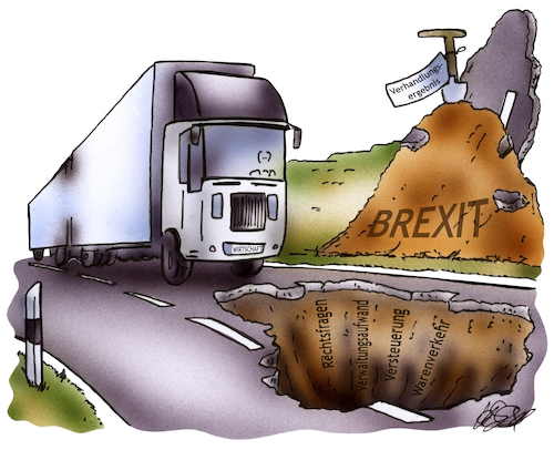 Cartoon: Brexit 2 (medium) by HSB-Cartoon tagged brexit,warenverkehr,transport,eu,lkw,lastwagen,transportwege,spedition,handel,handelsbarierre,handelsschranke,handelsloch,cartoon,brexit,warenverkehr,transport,eu,lkw,lastwagen,transportwege,spedition,handel,handelsbarierre,handelsschranke,handelsloch,cartoon