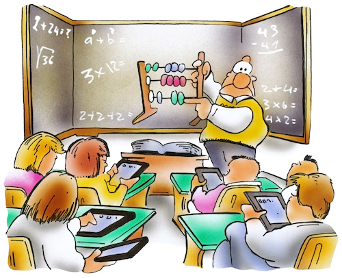 Cartoon: Digitales Klassenzimmer (medium) by HSB-Cartoon tagged computer,digital,education,generation,improvement,learning,math,maths,pupil,school,smartphone,teacher,alter,ausstattung,digitalisierung,entwicklung,fortschritt,generationenkonflikt,handy,jugend,klasse,klassenraum,lehrer,lehrkräfte,lehrmittel,material,mathe,mathematik,schule,smart,tablet,technik,unterricht,computer,digital,education,generation,improvement,learning,math,maths,pupil,school,smartphone,teacher,alter,ausstattung,digitalisierung,entwicklung,fortschritt,generationenkonflikt,handy,jugend,klasse,klassenraum,lehrer,lehrkräfte,lehrmittel,material,mathe,mathematik,schule,smart,tablet,technik,unterricht