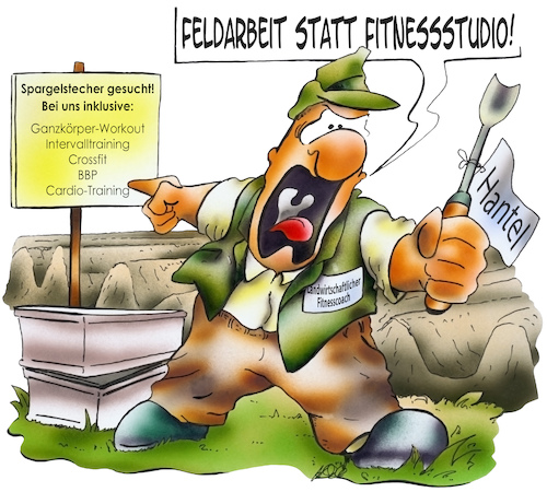 Cartoon: Feldarbeit statt Firnessstudio (medium) by HSB-Cartoon tagged fitness,fitnessstudio,muckibude,fitnesscoack,workout,crossfit,intervalltraining,hantel,sport,sportgerät,feldarbeit,spargel,spargelstecher,spargelzeit,coronavirus,homeoffice,aktivität,landwirt,landwirtschaft,spargelbauer,erntehelfer,cartoon,cartoonzeichner,fitness,fitnessstudio,muckibude,fitnesscoack,workout,crossfit,intervalltraining,hantel,sport,sportgerät,feldarbeit,spargel,spargelstecher,spargelzeit,coronavirus,homeoffice,aktivität,landwirt,landwirtschaft,spargelbauer,erntehelfer,cartoon,cartoonzeichner