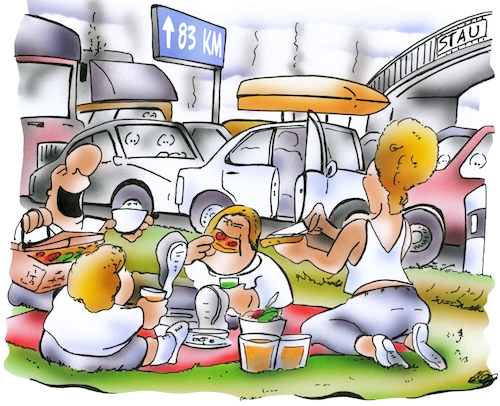 Ferienstart auf der Autobahn Ferienstart auf der Autobahn