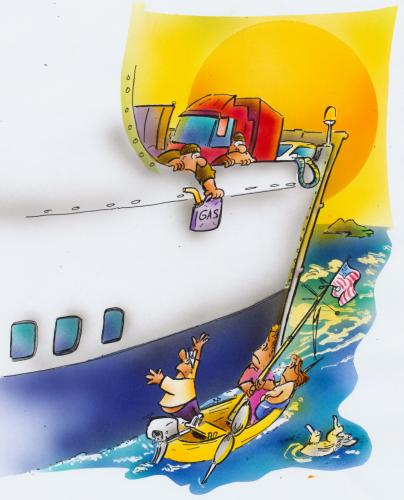 Cartoon: ferry meets sailboat (medium) by HSB-Cartoon tagged ferry,boat,ship,sailboat,water,sea