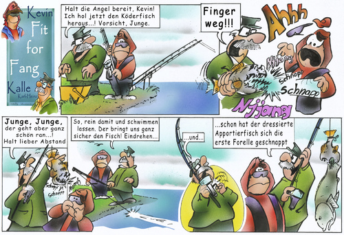 Cartoon: Fit for Fang (medium) by HSB-Cartoon tagged cartoon,caricature,comic,comicstrip,angeln,fischen,fishing,fish,fisch,angelsport,natur,wasser,gewässer,köderfisch,forelle,angelrute,hsb,airbrush