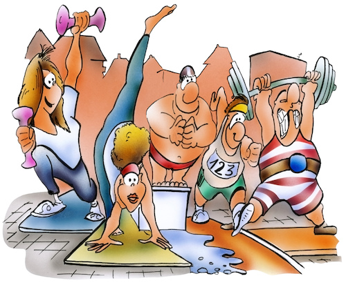 Cartoon: Fitness (medium) by HSB-Cartoon tagged fitness,sport,gymnastik,sportler,fitnessprogramm,sportprogramm,körperertüchtigung,gym,hanteln,jogging,laufen,training,schwimmen,gewichtheben,gewichtheber,sportcartoon,bodenturnen,aerobic,turnen,turnverband,turnbund,sportverein,athlet,cartoon,hsbcartoon,fitness,sport,gymnastik,sportler,fitnessprogramm,sportprogramm,körperertüchtigung,gym,hanteln,jogging,laufen,training,schwimmen,gewichtheben,gewichtheber,sportcartoon,bodenturnen,aerobic,turnen,turnverband,turnbund,sportverein,athlet,cartoon,hsbcartoon