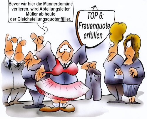 Cartoon: Frauenquote (medium) by HSB-Cartoon tagged frau,frauen,frauimjob,job,arbeit,arbeitswelt,arbeitsalltag,unternehmen,chef,angestellte,büro,verwaltung,verwaltungsangestellte,quote,frauenquote,gleich,gleichstellung,gleichberechtigung,gleichbehandlung,geschlecht,geschlechter,diskriminierung,verkleidung,kleidung,kleider,bikini,rock,mann,männer,männerimjob,vorschrift,hsb,hsbcartoon,karikaturist,karikatur,lokalkarikatur,anstellung,angestellter,quota,cover,disguise,man,woman,men,women,office,treatment,dienst,dienstvorschrift,diktat,erfüllung,geschlechterkampf,kaschieren,kniff,erfüllen,tagesordnung,trick,frauenarbeit,führungsposition,leader,leadership,frau,frauen,frauimjob,job,arbeit,arbeitswelt,arbeitsalltag,unternehmen,chef,angestellte,büro,verwaltung,verwaltungsangestellte,quote,frauenquote,gleich,gleichstellung,gleichberechtigung,gleichbehandlung,geschlecht,geschlechter,diskriminierung,verkleidung,kleidung,kleider,bikini,rock,mann,männer,männerimjob,vorschrift,hsb,hsbcartoon,karikaturist,karikatur,lokalkarikatur,anstellung,angestellter,quota,cover,disguise,man,woman,men,women,office,treatment,dienst,dienstvorschrift,diktat,erfüllung,geschlechterkampf,kaschieren,kniff,erfüllen,tagesordnung,trick,frauenarbeit,führungsposition,leader,leadership