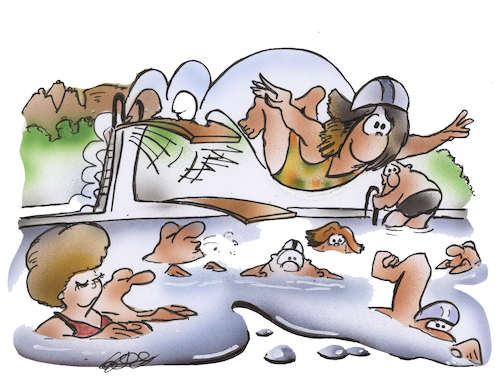 Cartoon: Freibad 02 (medium) by HSB-Cartoon tagged sommerwetter,badeanstalt,badewetter,baden,freibad,somer,wärme,swimming,pool,nichtschwimmer,schwimmbecken,bademeister,badegast,wasser,kalt,warm,kleidung,badehaus,badegäste,cartoon,sommerwetter,badeanstalt,badewetter,baden,freibad,somer,wärme,swimming,pool,nichtschwimmer,schwimmbecken,bademeister,badegast,wasser,kalt,warm,kleidung,badehaus,badegäste,cartoon