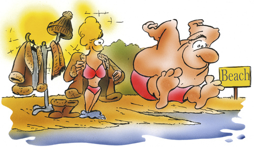 Cartoon: Frühling (medium) by HSB-Cartoon tagged winter,frühling,sommer,beach,strand,wasser,see,bikini,winterkleidung,badehose,badstrand,airbrush,cartoon,winter,frühling,sommer,beach,strand,wasser,see,bikini,winterkleidung,badehose,badstrand,airbrush,cartoon