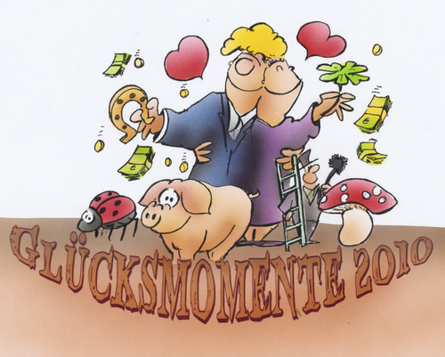 Cartoon: Glücksmomente (medium) by HSB-Cartoon tagged glück,liebe,geld,pech,glücksschwein,kleeblatt,hufeisen,fliegenpilz,glück,liebe,geld,pech,glücksschwein,kleeblatt,hufeisen,fliegenpilz