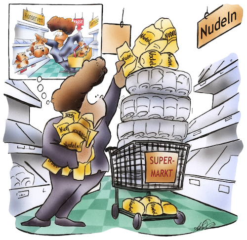 Cartoon: Hamsterkäufe (medium) by HSB-Cartoon tagged lockdown,hamstern,hamsterkauf,inkaufen,einkaufsverhalten,supermarkt,einzelhandel,discounter,klopapier,toilettenpapier,kunde,kundin,notkauf,karrikatur,cartoon,warenkorb,handelsware,supermarktartikel,lockdown,hamstern,hamsterkauf,inkaufen,einkaufsverhalten,supermarkt,einzelhandel,discounter,klopapier,toilettenpapier,kunde,kundin,notkauf,karrikatur,cartoon,warenkorb,handelsware,supermarktartikel